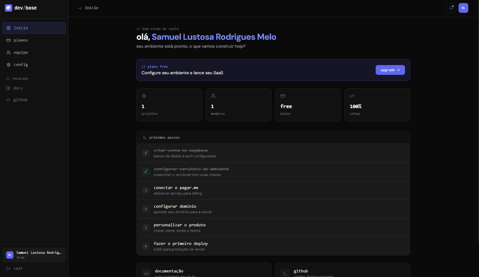 Dashboard DevBase